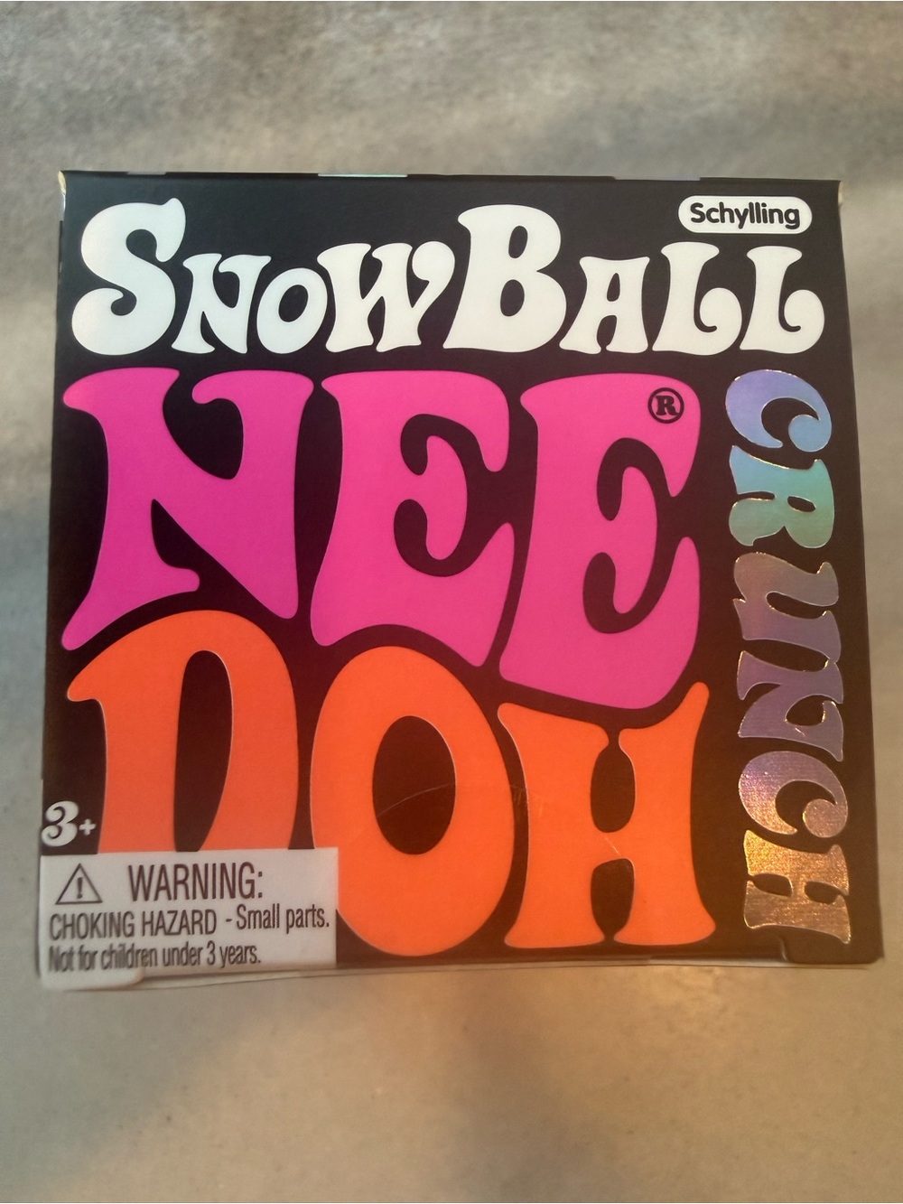 Schylling SnowBall NeeDoh Crunch Kids Stress Toy - Pink & Orange